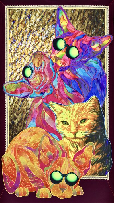Groovy Goggle Cats by Kostyantin Malginov
