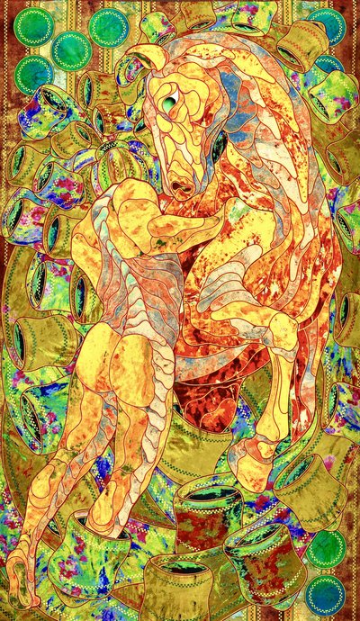 Mosaic Horse Embrace by Kostyantin Malginov