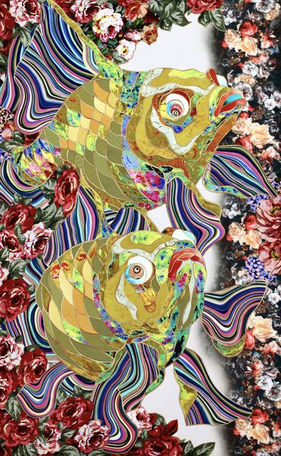 Vibrant Golden Floral Fish by Kostyantin Malginov