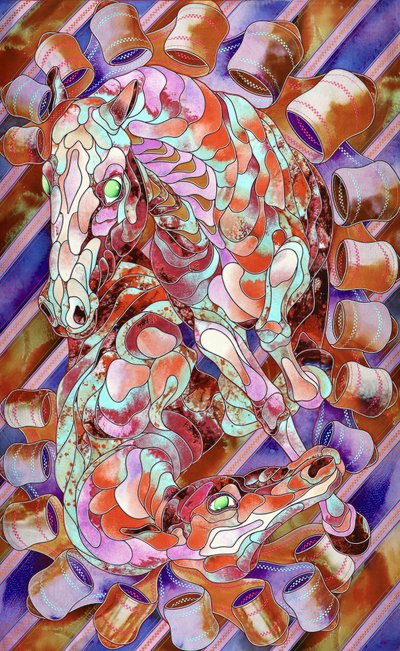 Vibrant Stained Glass Horses by Kostyantin Malginov