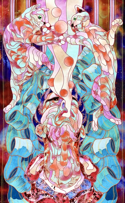 Visionary Cats And Face by Kostyantin Malginov