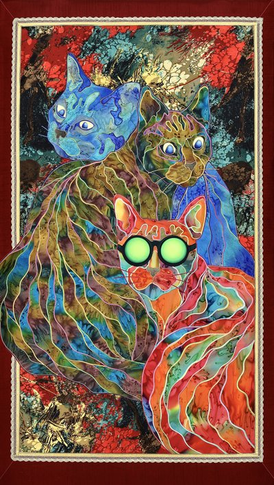 Whimsical Cat Trio by Kostyantin Malginov