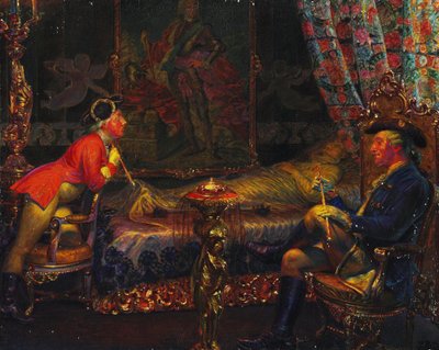 Struensee and Caroline Mathilde at the Dead Body of Queen Sofie Magdalene by Kristian Zahrtmann