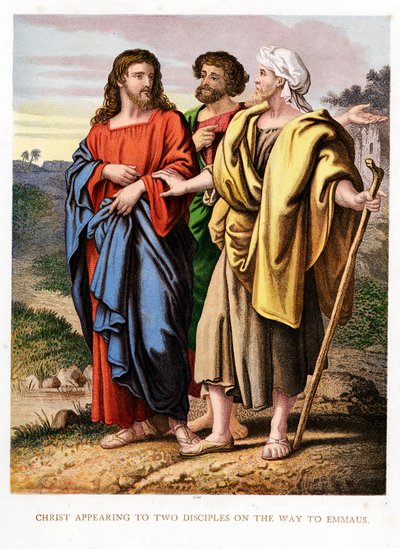 Christ Appearing to the Two Disciples on the Road to Emmaeus by Kronheim and Co