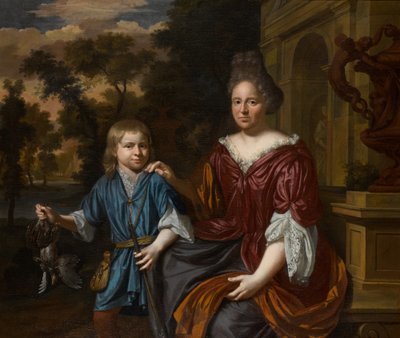 Portrait of a Woman with a Boy by Krzysztof Lubieniecki