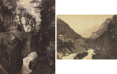 Road to Eaux-Chaudes, Pyrenees (recto); Eaux-Chaudes, Pyrenees (verso) by Kubo Shunman