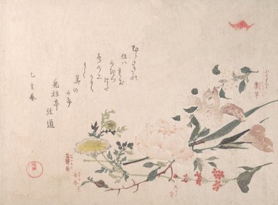 Rose, Iris, Primrose and Daisy, 1815 by Kubo Shunman