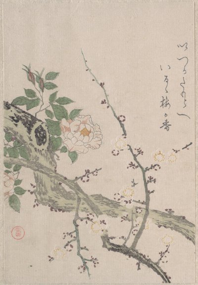 Roses and Plum Blossoms by Kubo Shunman