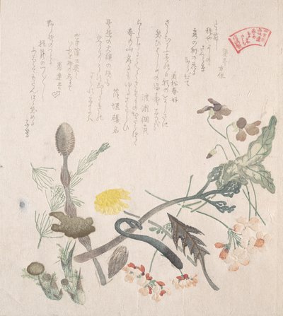 Violets, Primroses and Other Spring Flowers by Kubo Shunman