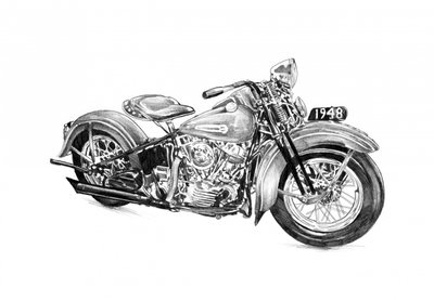 1948 Motorcycle Illustration by Kulik