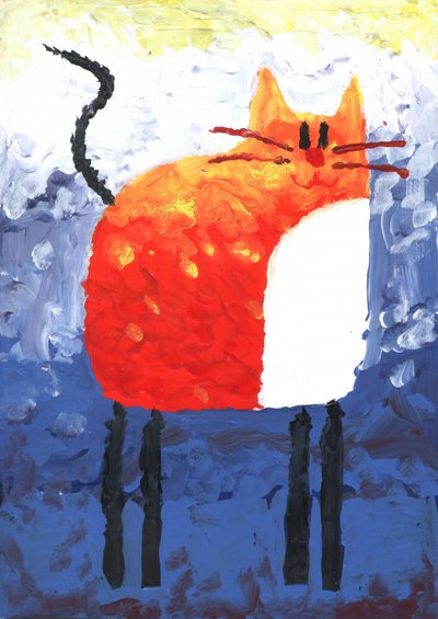 Abstract Orange Cat by Kulik