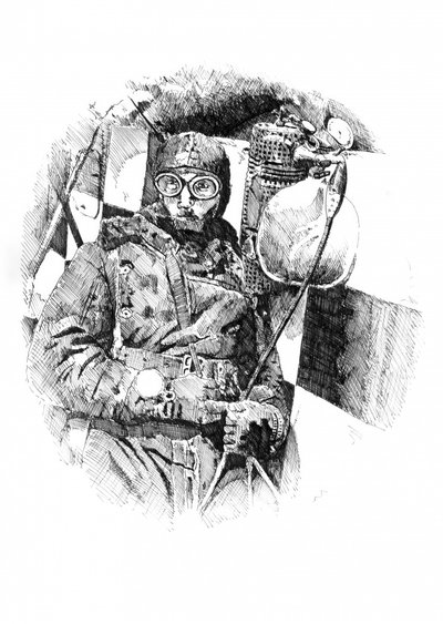 Aviator In Cockpit by Kulik