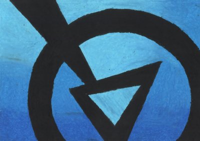 Bold Blue Abstract Shapes by Kulik