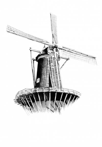 Classic Dutch Windmill by Kulik