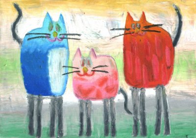 Colorful Cat Trio by Kulik