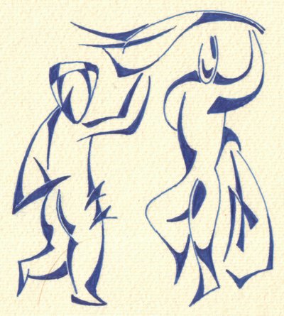Dancing Figures Embrace by Kulik