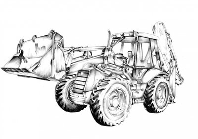 Detailed Backhoe Loader by Kulik