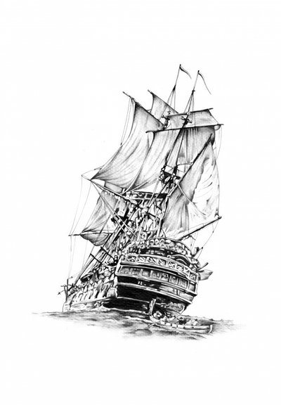 Dramatic Tall Ship by Kulik
