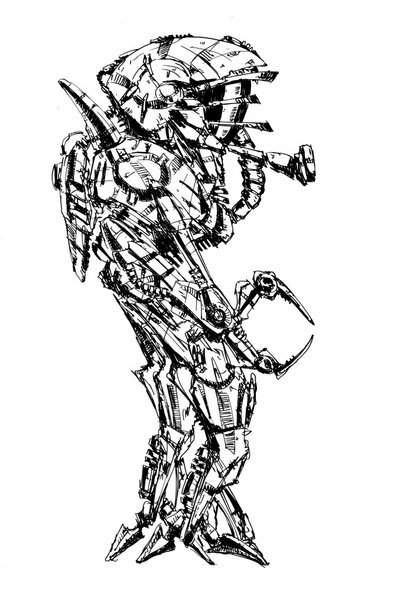 Futuristic Robot Warrior by Kulik