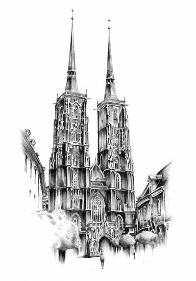 Gothic Spires City Sketch by Kulik