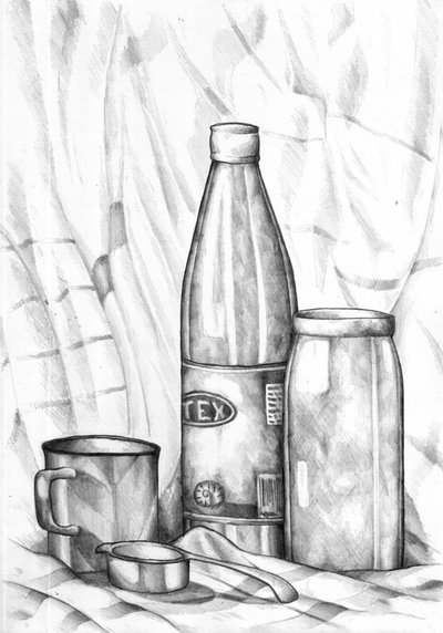 Grayscale Kitchen Still Life by Kulik