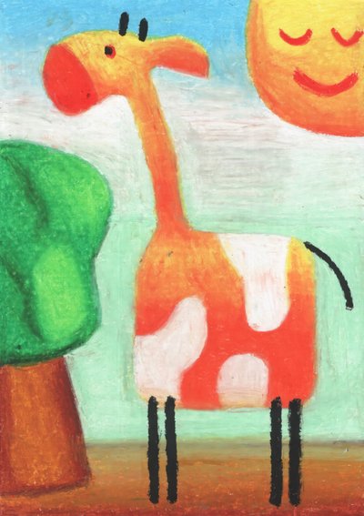 Happy Cartoon Giraffe by Kulik