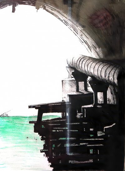 Industrial Arch Over Water by Kulik