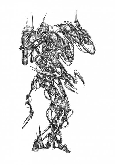 Intricate Cybernetic Mech by Kulik