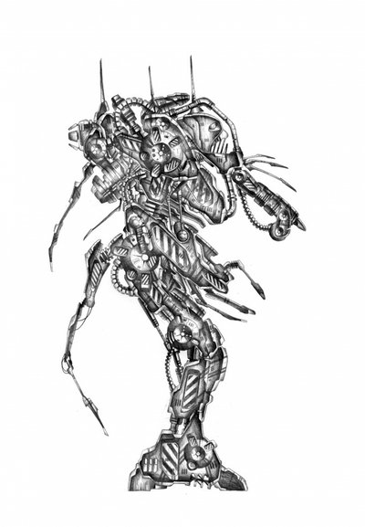 Intricate Cybernetic Mech by Kulik