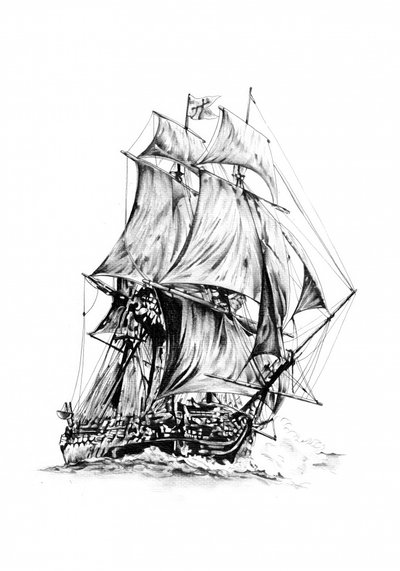 Majestic Tall Ship by Kulik