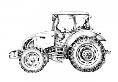 Modern Tractor Drawing by Kulik
