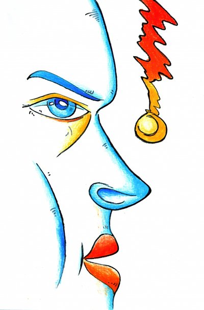 Mysterious Blue Profile by Kulik