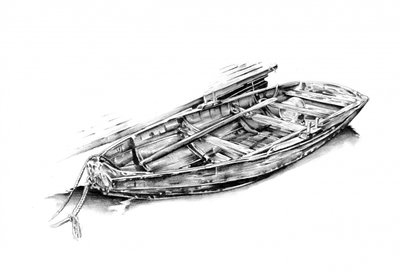Old Wooden Boat Drawing by Kulik