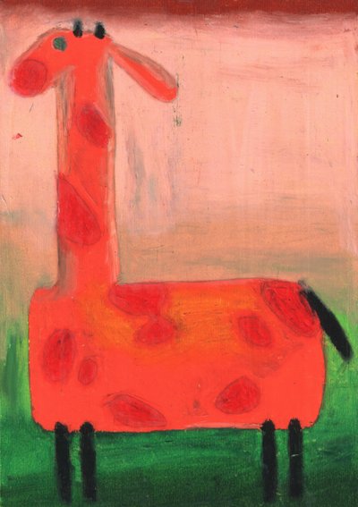 Playful Red Giraffe by Kulik