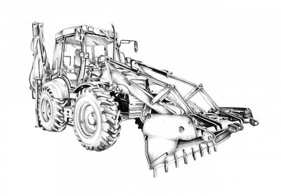 Powerful Backhoe Illustration by Kulik