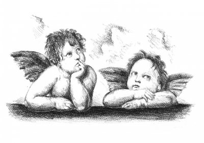 Thoughtful Cherubs Drawing by Kulik