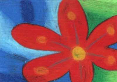Vibrant Red Flower by Kulik