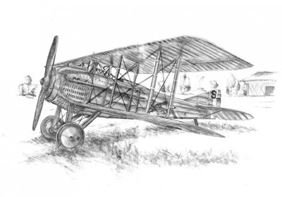 Vintage Biplane Drawing by Kulik