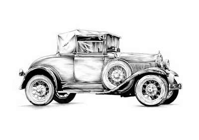 Vintage Coupe Drawing by Kulik