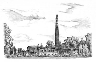 Vintage Factory Sketch by Kulik