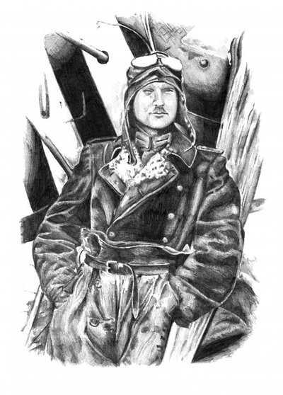 Vintage Pilot Portrait by Kulik