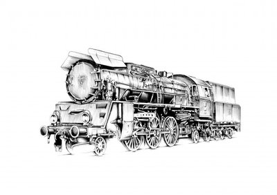 Vintage Steam Locomotive by Kulik