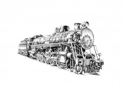 Vintage Steam Locomotive by Kulik