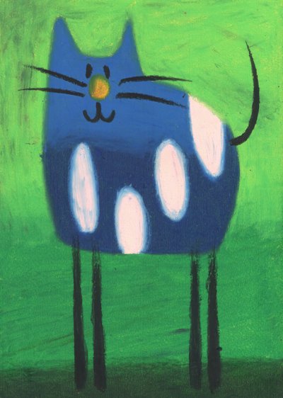 Whimsical Blue Cat by Kulik