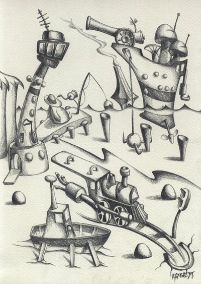 Whimsical Mechanical Dreamscape by Kulik