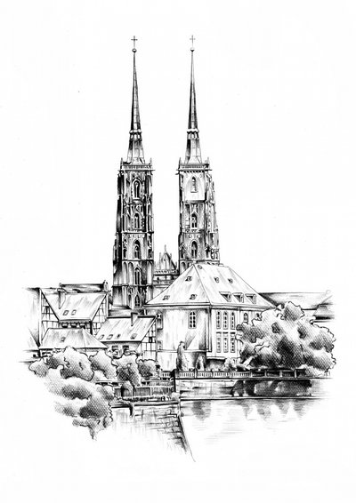 Wrocław Cathedral Riverside by Kulik