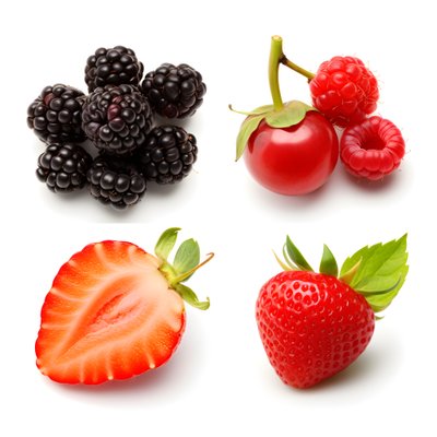 4 Fruits and Berries Isolated on White Background Set 2 by Kurt Heppke