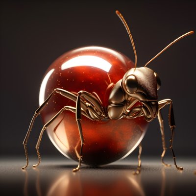 A Brown Ant Climbs a Giant Apple 2 by Kurt Heppke