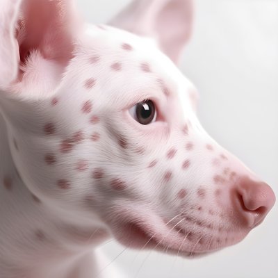 Fascinating Close-up of Pig Pink on White Animal Dalmatian Spots in Moiré Pattern 2 by Kurt Heppke