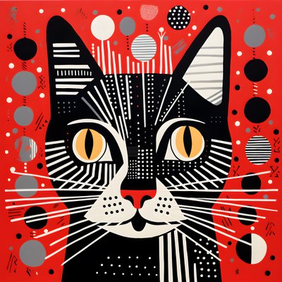 Cat in Black and Red Stripes 1 by Kurt Heppke